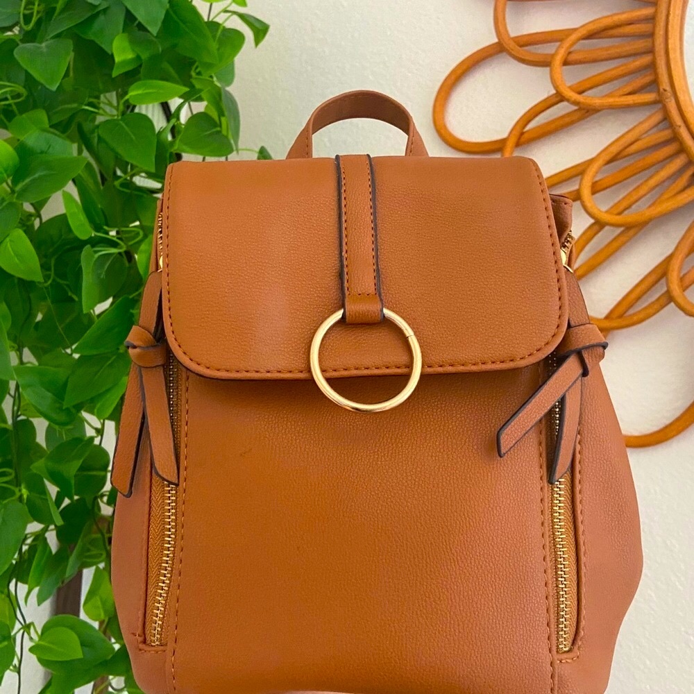 Brown mini backpack